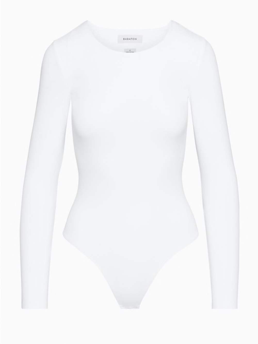 Aritzia Babaton Contour Crew Longsleeve Bodysuit - White, Size L